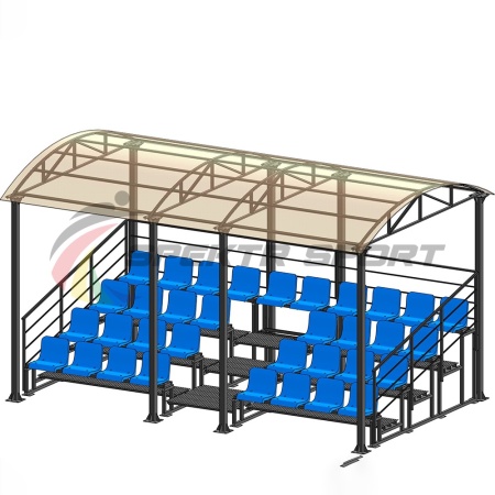 Купить Трибуна для зрителей 4 ряда на 34 места с навесом и перилами в Тогучине 